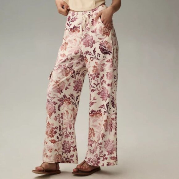 Brand New Pilcro Linen Printed Beach Cargo Pants - Picture 7 of 13